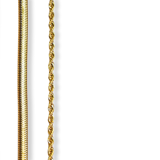 Gold Herringbone Necklace Set