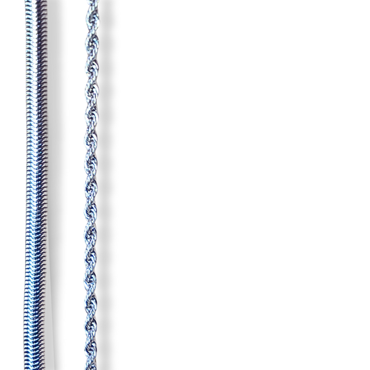 Silver Herringbone Necklace Set